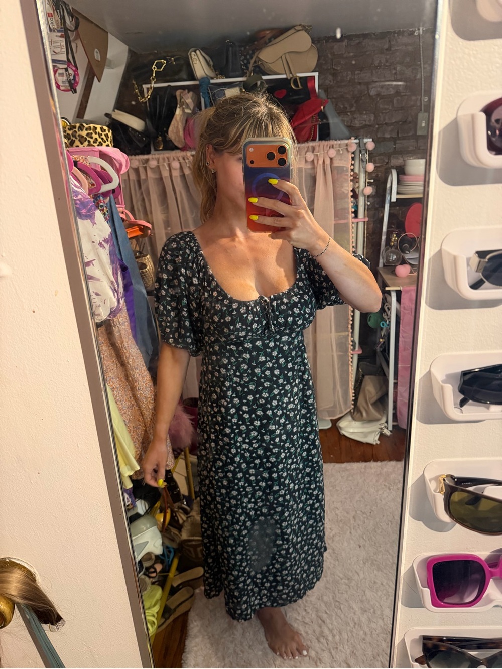 💕 floral Billabong milkmaid dress